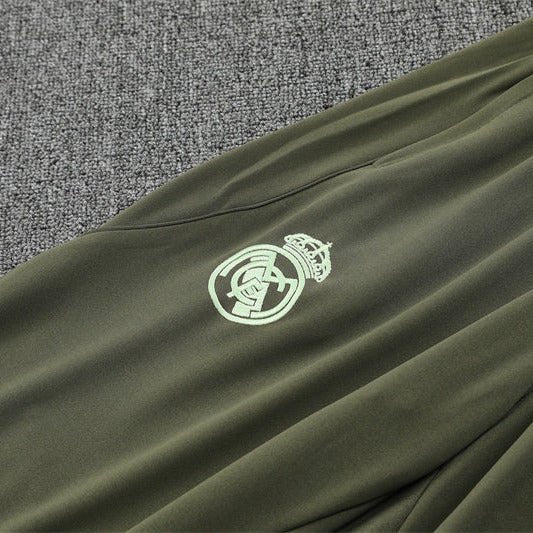 25/26 Real Madrid Training Dark Olive Tracksuit - Premium Quality Kits at Football Monarch