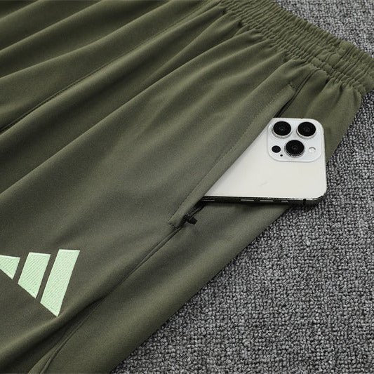 25/26 Real Madrid Training Dark Olive Tracksuit - Premium Quality Kits at Football Monarch