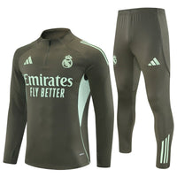 25/26 Real Madrid Training Dark Olive Tracksuit - Premium Quality Kits at Football Monarch