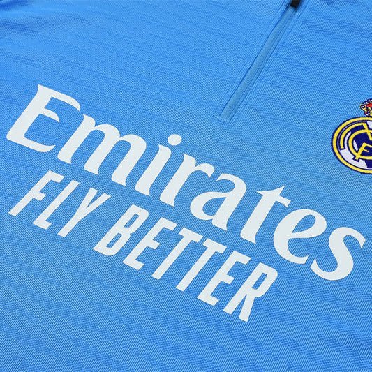 25/26 Real Madrid Training Light Blue Kids Size Tracksuit - Premium Quality Kits at Football Monarch