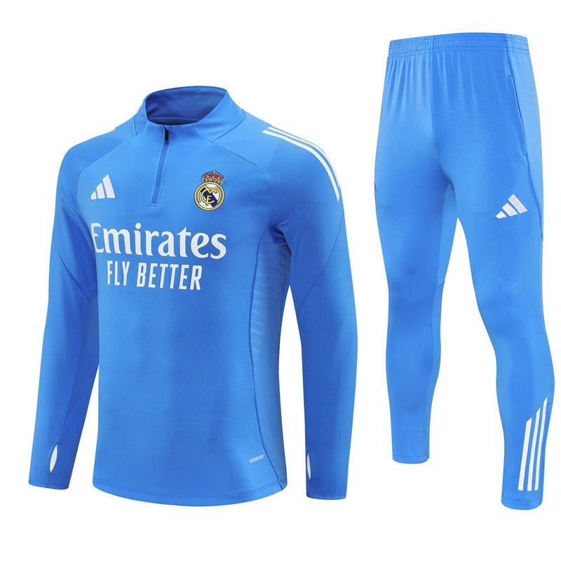 25/26 Real Madrid Training Light Blue Tracksuit - Premium Quality Kits at Football Monarch