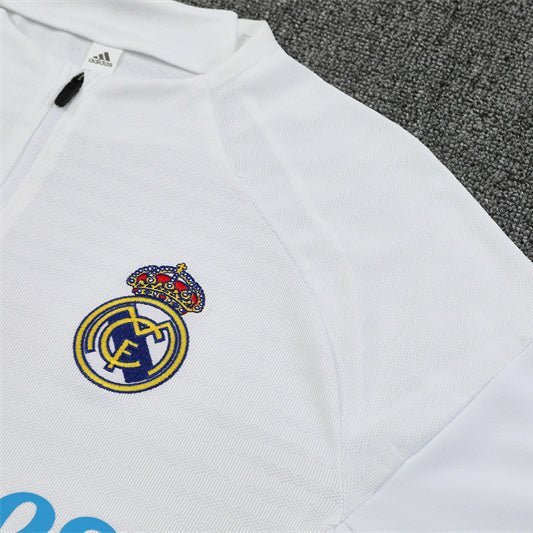 25/26 Real Madrid Training White/Light Blue Kids Size Tracksuit - Premium Quality Kits at Football Monarch