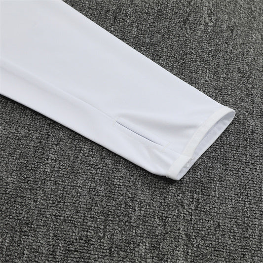 25/26 Real Madrid Training White/Light Blue Kids Size Tracksuit - Premium Quality Kits at Football Monarch