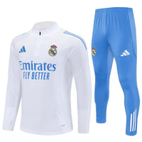 25/26 Real Madrid Training White/Light Blue Tracksuit - Premium Quality Kits at Football Monarch