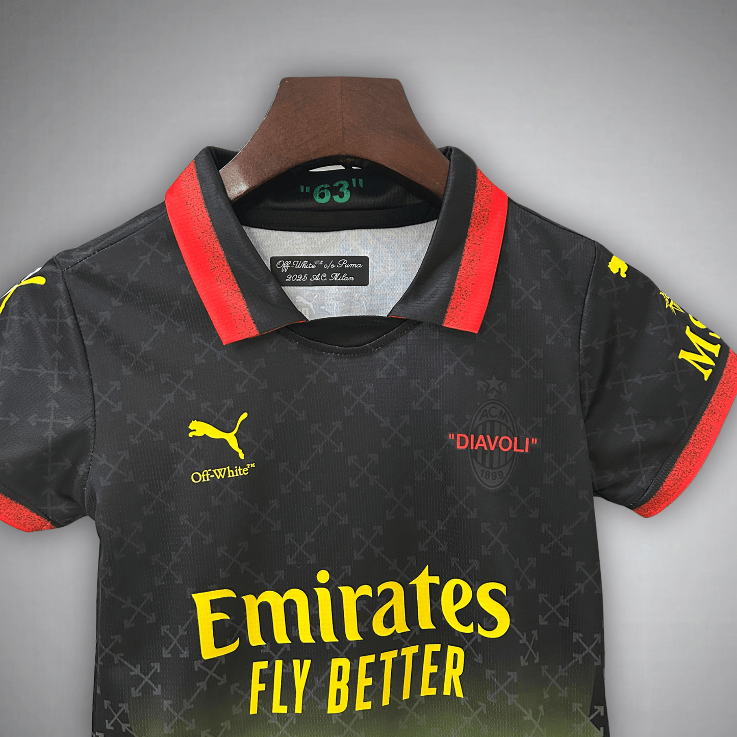 AC Milan x Off - White "Diavoli" Premium Kids Size Kit - Premium Quality Kits at Football Monarch