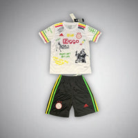 Ajax "Bob Marley" White Premium Kids Size Kit - Premium Quality Kits at Football Monarch