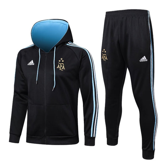 Argentina Black and Blue Premium Tracksuit - Premium Quality Kits at Football Monarch