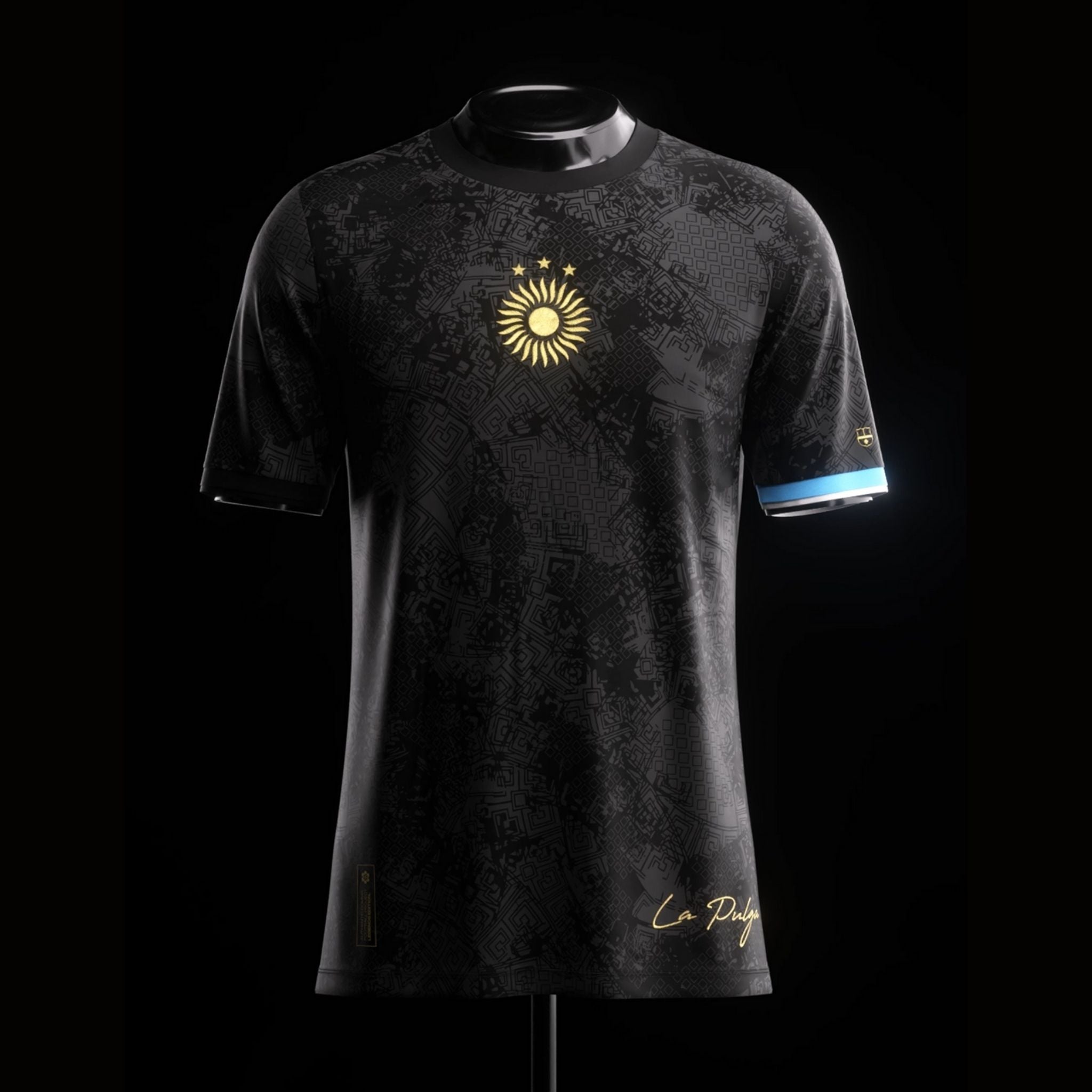 Argentina "La Pulga" Premium Black Kit - Premium Quality Kits at Football Monarch