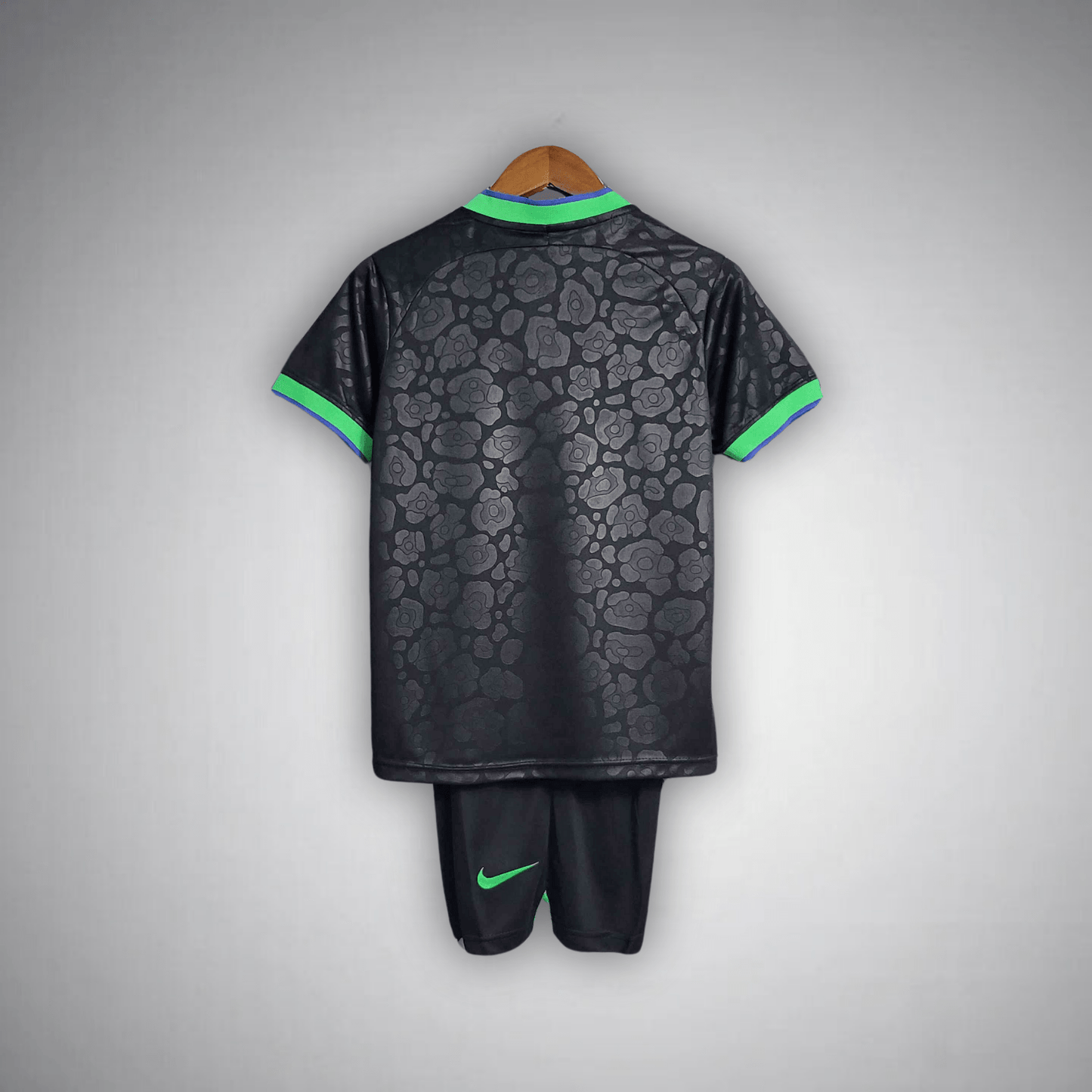 Brazil "Black Leopard" Premium Kids Size Kit - Premium Quality Kits at Football Monarch