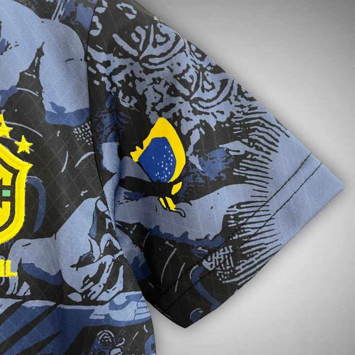 Brazil "Jesus" Premium Blue Kids Size Kit - Premium Quality Kits at Football Monarch