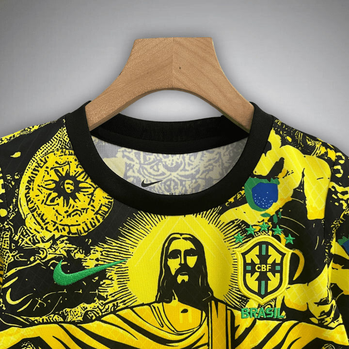 Brazil "Jesus" Premium Kids Size Yellow Kit - Premium Quality Kits at Football Monarch