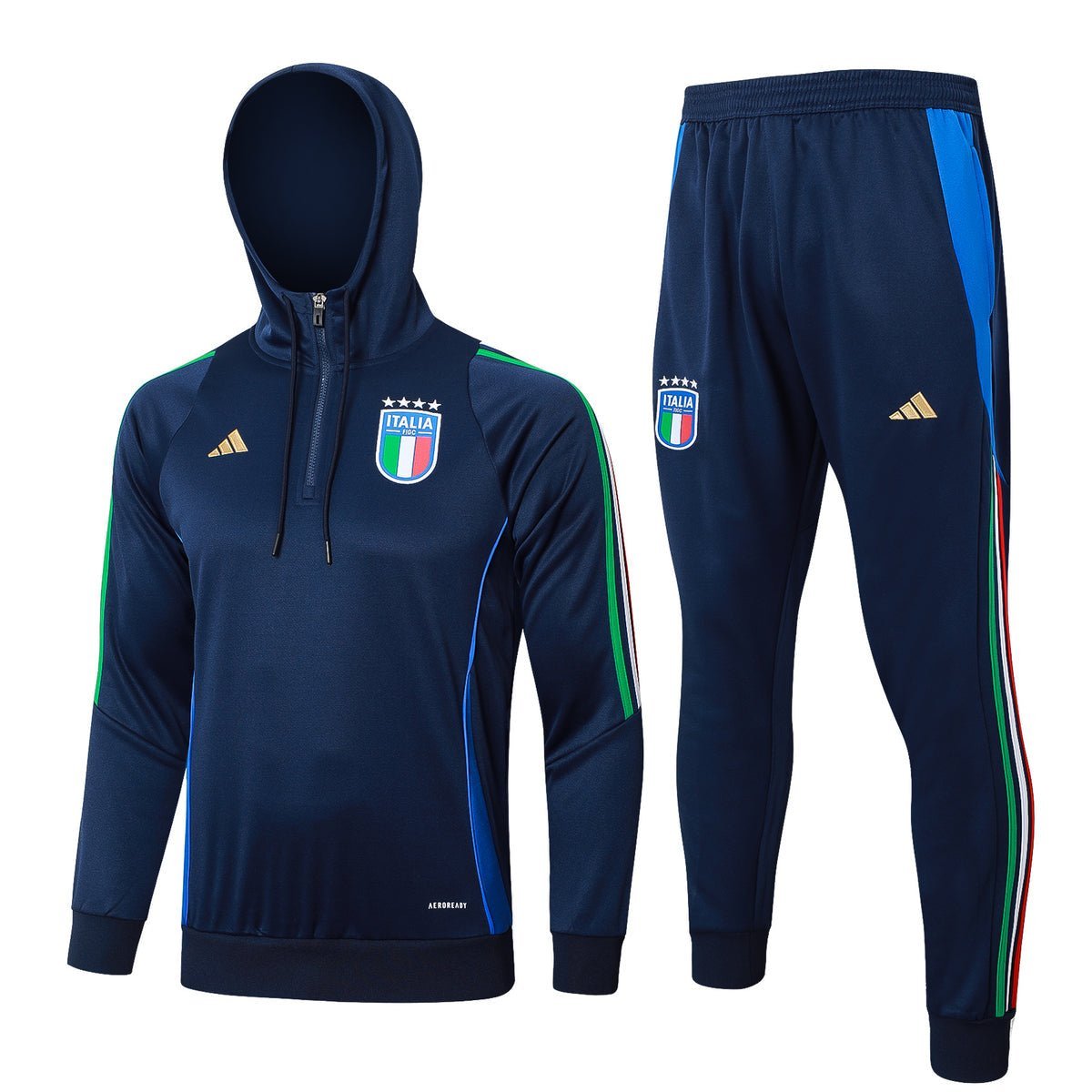 Italy Turquoise and Dark Blue Premium Tracksuit - Premium Quality Kits at Football Monarch