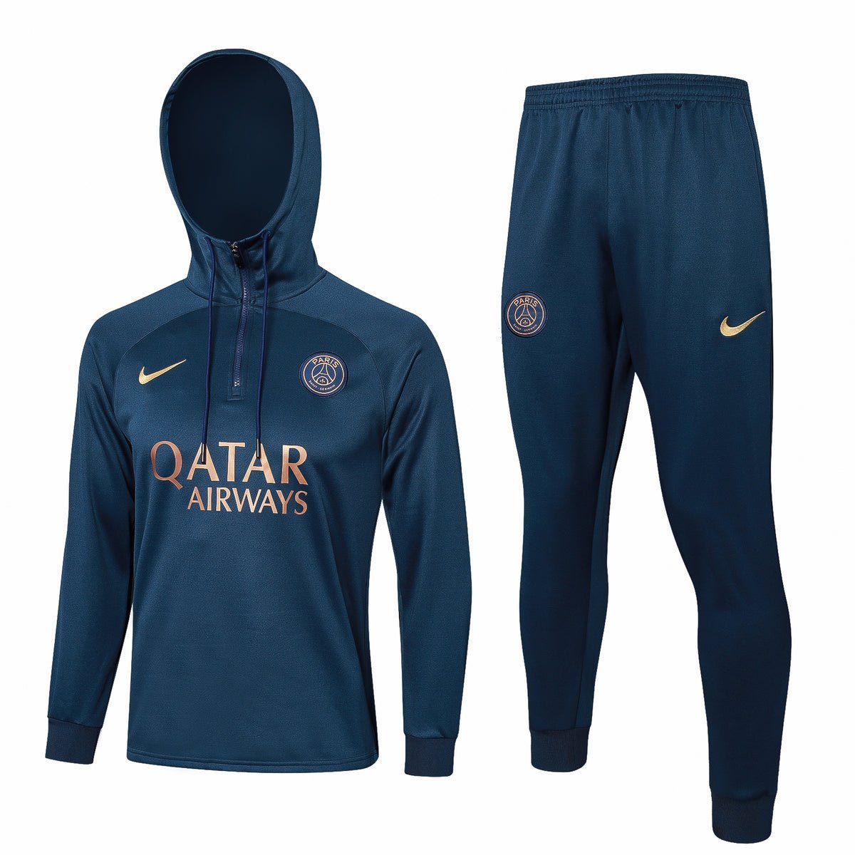 PSG Dark Blue and Gold Premium Tracksuit - Premium Quality Kits at Football Monarch