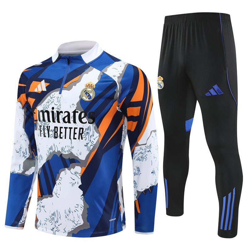 Real Madrid "Azul Reactor" Premium Kids Size Tracksuit - Premium Quality Kits at Football Monarch