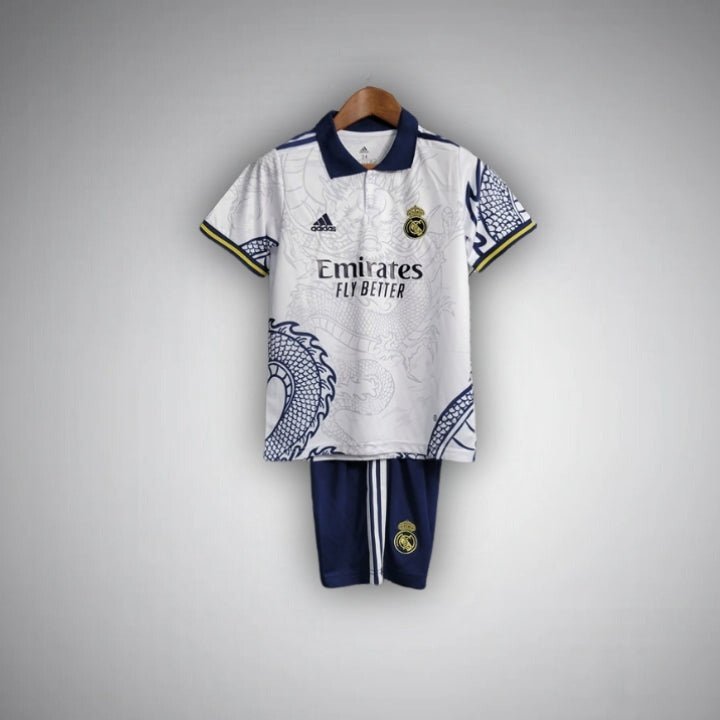 Real Madrid Dragon Blanco Premium Kids Size Kit - Premium Quality Kits at Football Monarch