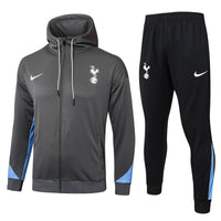 Tottenham Gray and Black Premium Tracksuit - Premium Quality Kits at Football Monarch