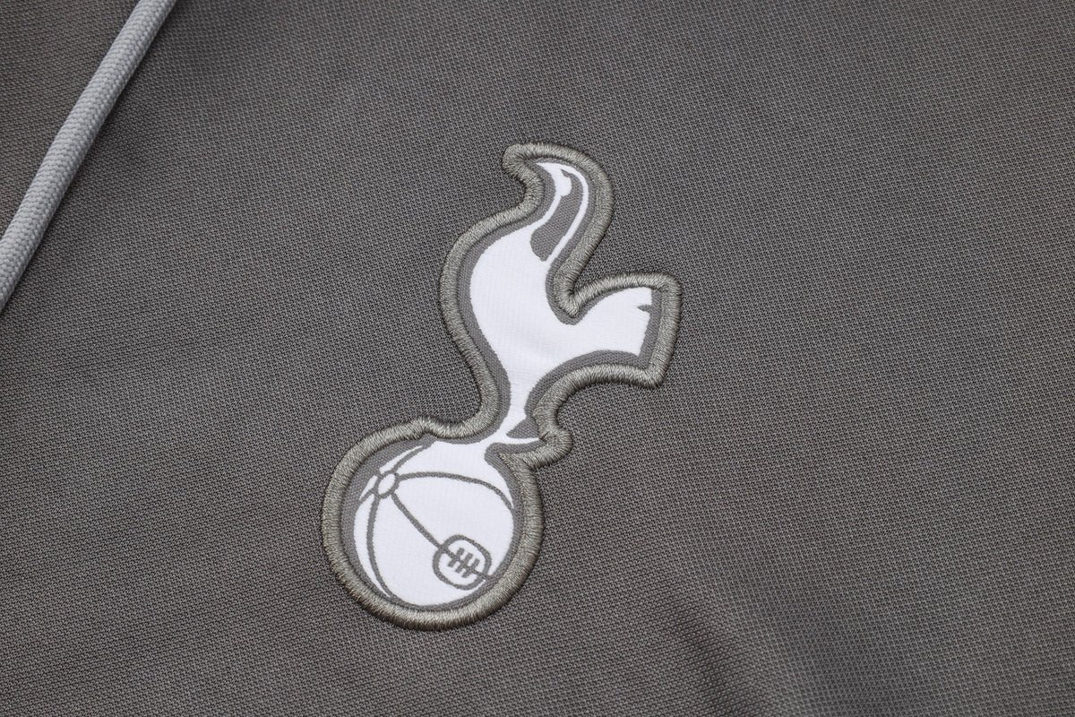 Tottenham Gray and Black Premium Tracksuit - Premium Quality Kits at Football Monarch